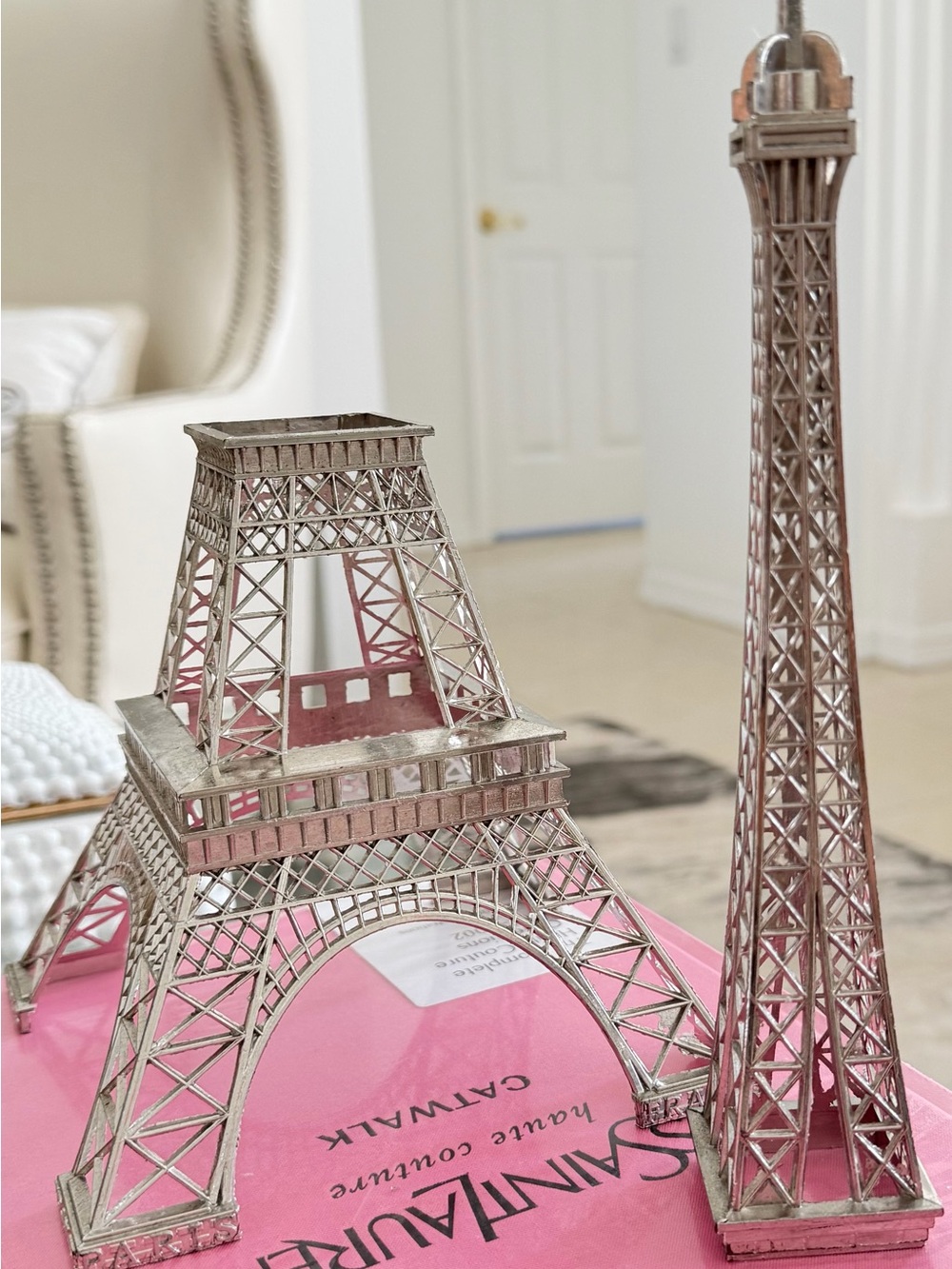 15" Eiffel Tower Statue Decor Alloy Metal, Silver - Picture 11 of 11